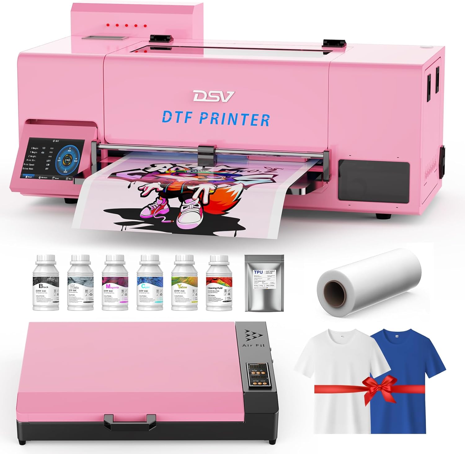 DSV S13 Pink XP600 DTF Printer with Oven